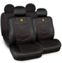 Funda Cubre Asientos para Autos Negro con Bordado Rojo MOMO