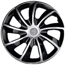 Set De 4 Tapas De Rueda Racing Negro-cromo Aro 14'' Negro